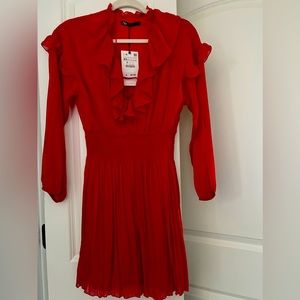 NWT. Red ruffle dress